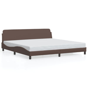Bed Frame "Dover" Brown 200x200 cm Faux Leather