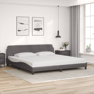 Bed Frame "Dover" Grey 200x200 cm Faux Leather