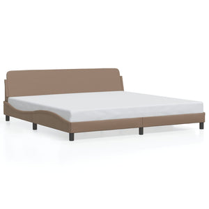Bed Frame "Dover" Cappuccino 200x200 cm Faux Leather