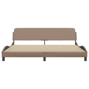 Bed Frame "Dover" Cappuccino 200x200 cm Faux Leather