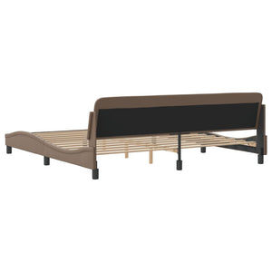 Bed Frame "Dover" Cappuccino 200x200 cm Faux Leather