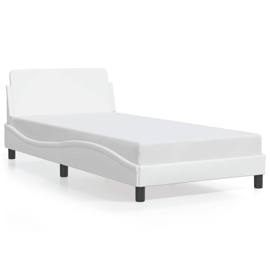 Bed Frame "Dover" White 100x190 cm Faux Leather