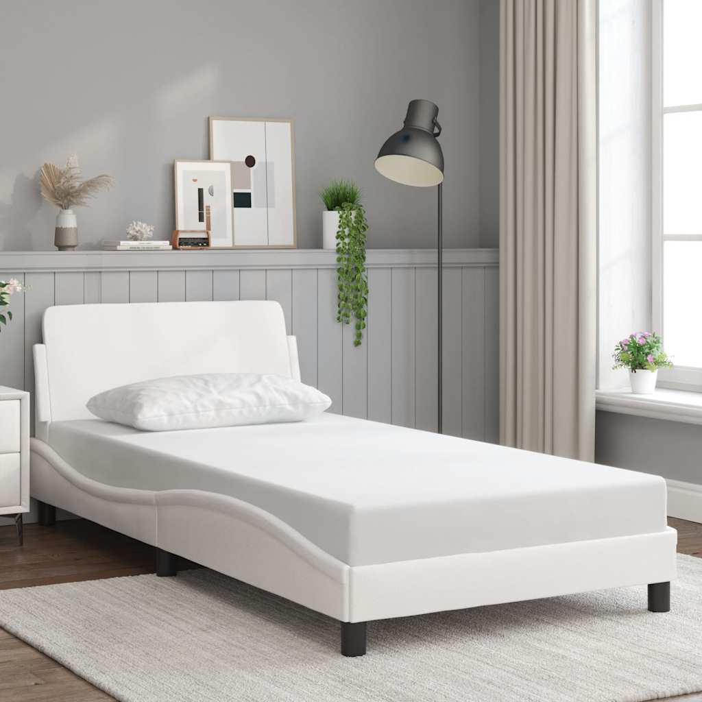 Bed Frame "Dover" White 100x190 cm Faux Leather