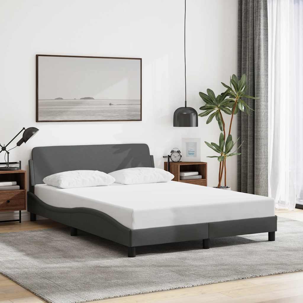 Bed Frame "Dover" Dark Grey 137x190 cm Fabric