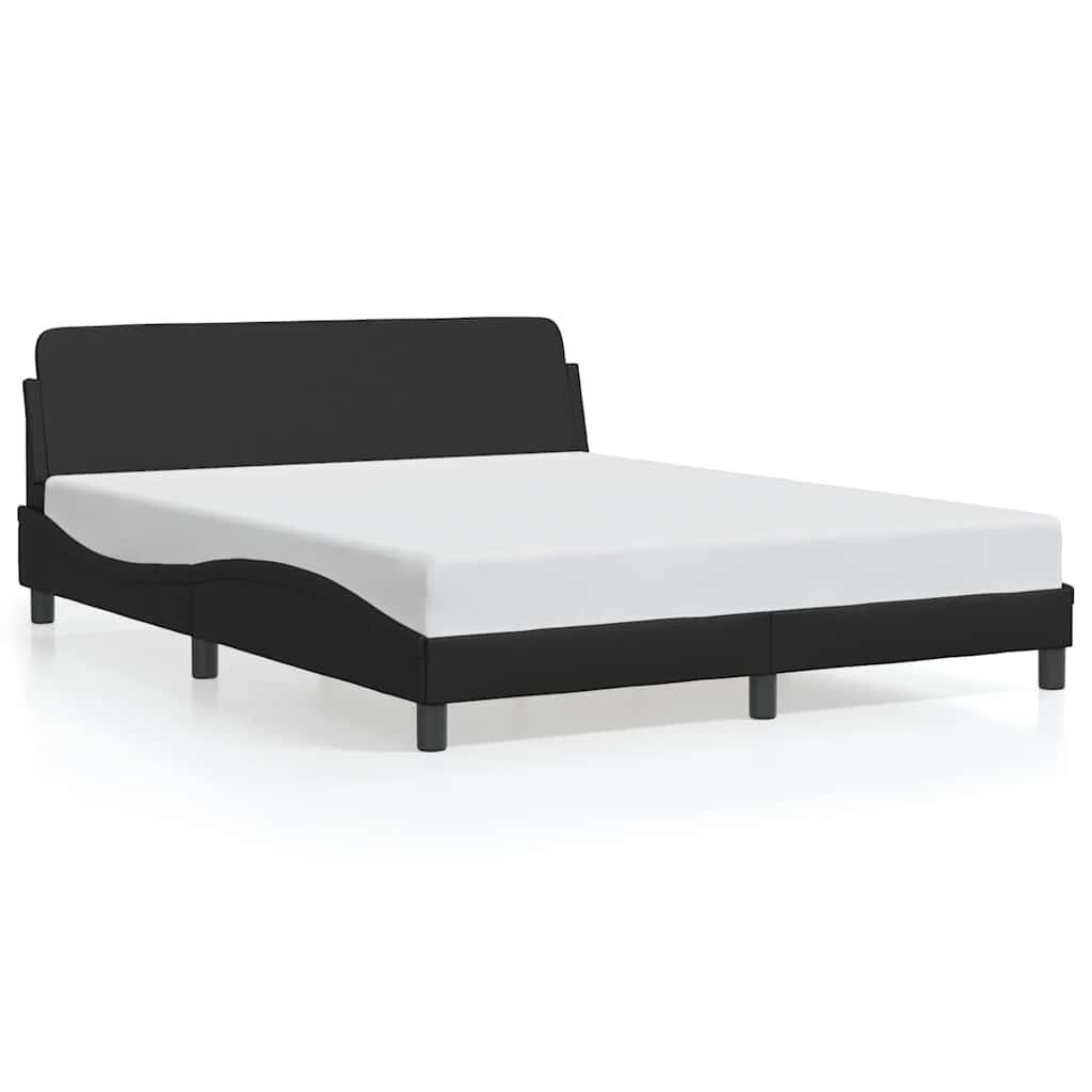 Bed Frame "Dover" Black 152x203 cm Faux Leather