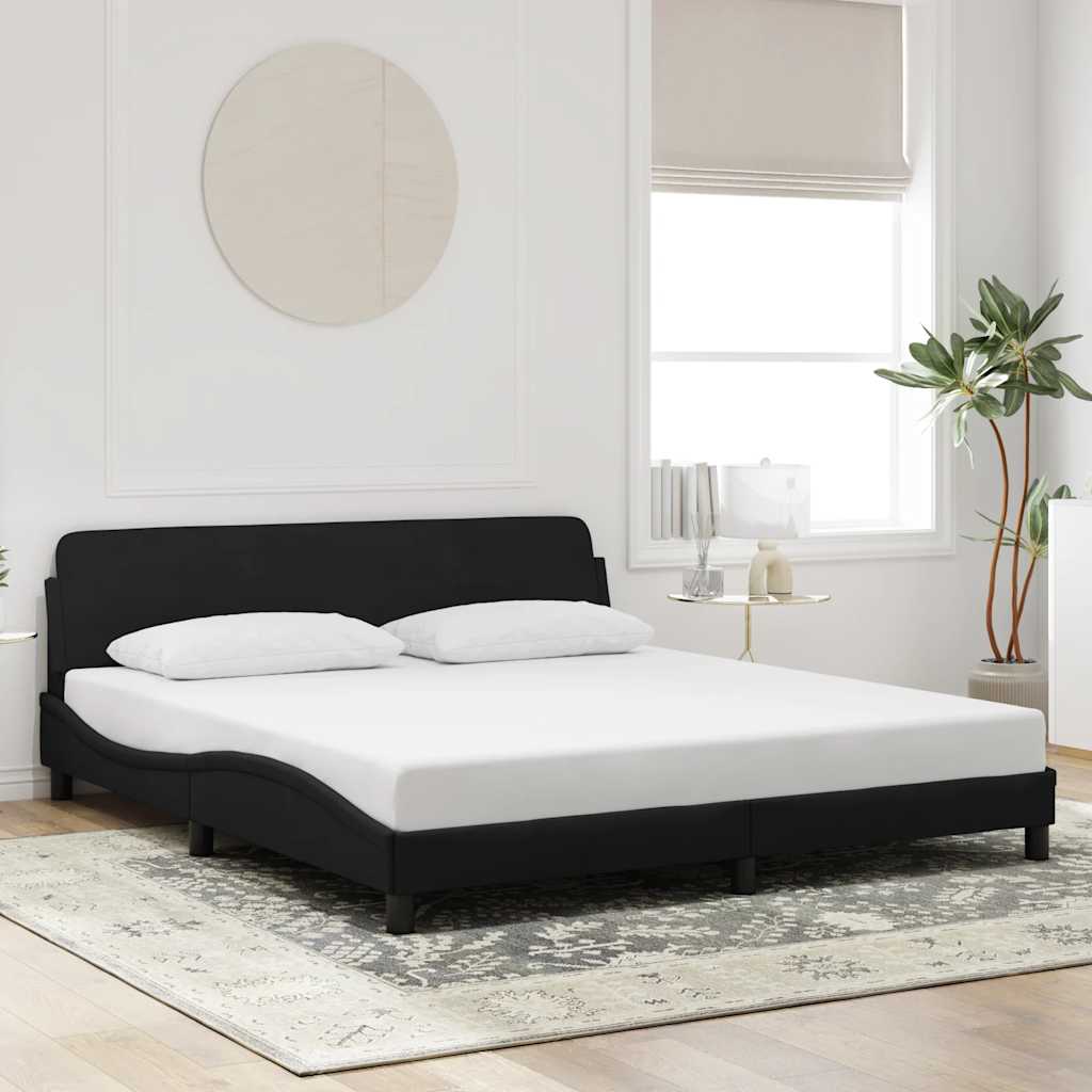 Sängram Dover svart 180x200 cm sammet