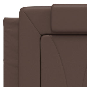 Headboard Cushion "Viana" Brown 140 cm Faux Leather
