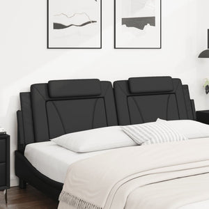 Headboard Cushion "Viana" Black 180 cm Faux Leather