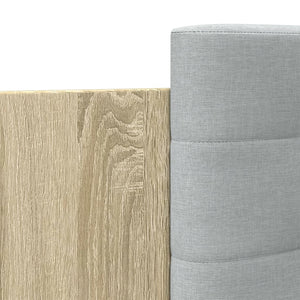 Sängram med huvudgavel och LEDs sonoma-ek 120x200 cm