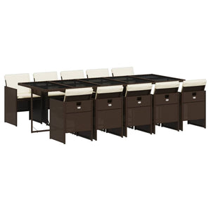 Matgrupp för trädgården 11 delar brun konstrotting