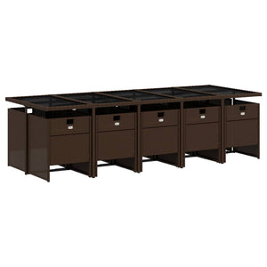 Matgrupp för trädgården 11 delar brun konstrotting