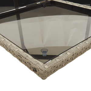 Matgrupp för trädgården med dynor 5 delar grå konstrottning