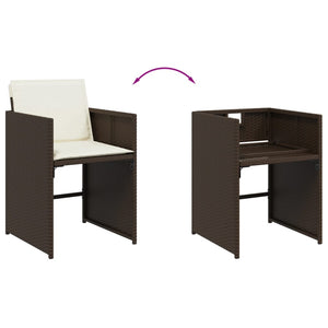 Matgrupp för trädgården 11 delar brun konstrotting