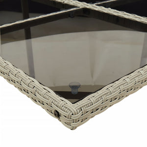 Matgrupp för trädgården med dynor 9 delar ljusgrå konstrotting