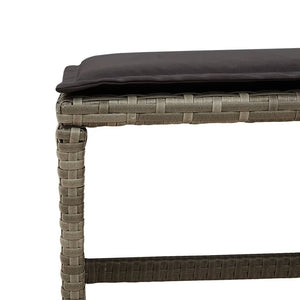 Matgrupp för trädgården med dynor 9 delar grå konstrotting