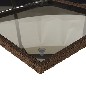 Matgrupp för trädgården 11 delar brun konstrotting