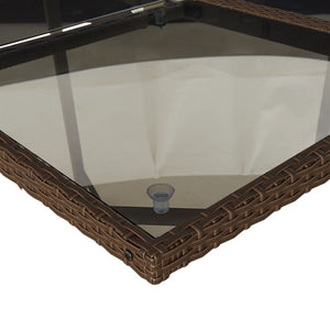 Matgrupp för trädgården 11 delar brun konstrotting