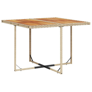 Matgrupp för trädgården med dynor 9 delar beige konstrotting