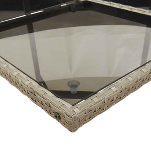 Matgrupp för trädgården med dynor 9 delar grå konstrotting