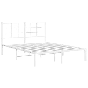 Sängram med huvudgavel metall vit 140x200 cm