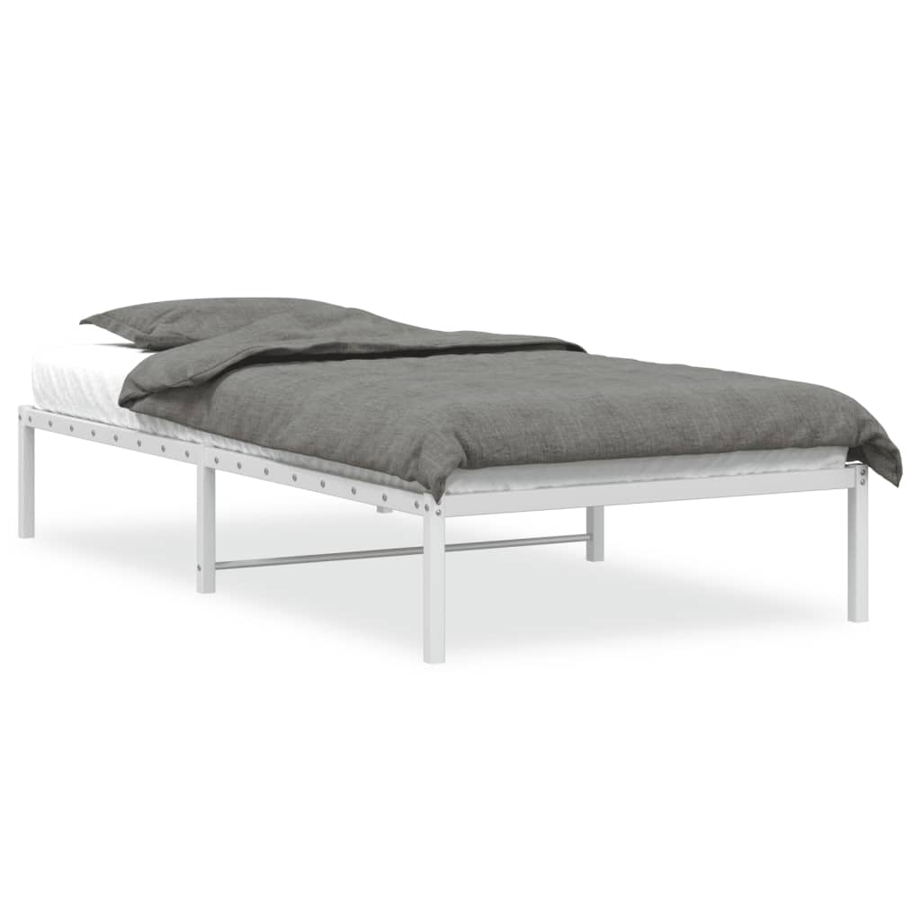 Sängram metall vit 107x203 cm