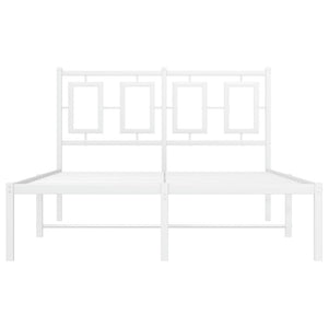 Sängram med huvudgavel metall vit 120x190 cm