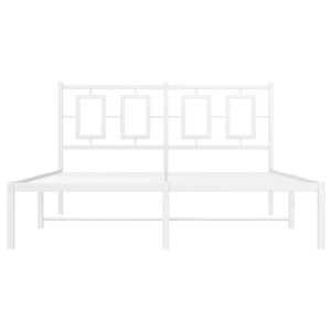 Sängram med huvudgavel metall vit 140x190 cm