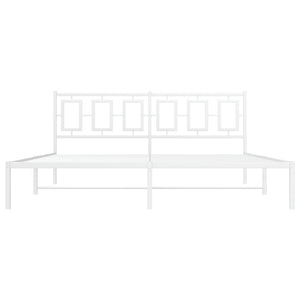Sängram med huvudgavel metall vit 180x200 cm