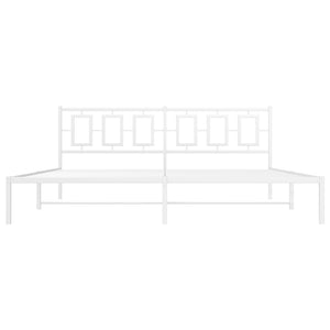 Sängram med huvudgavel metall vit 193x203 cm
