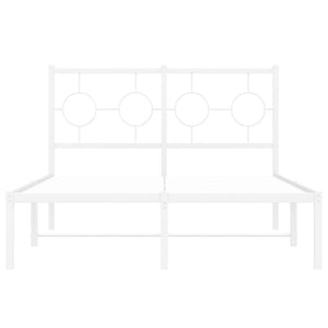 Sängram med huvudgavel metall vit 120x190 cm