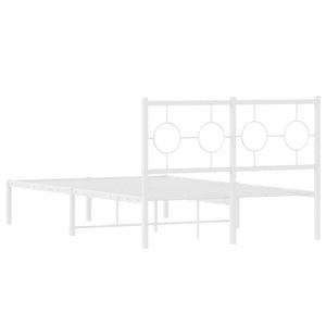 Sängram med huvudgavel metall vit 120x190 cm