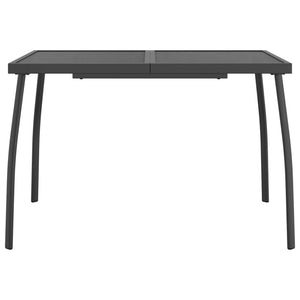 Matgrupp för trädgården 7 delar antracit metallnät