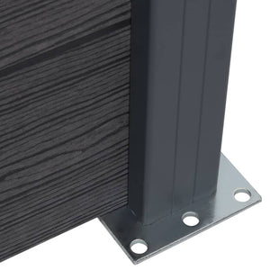 Staketpanel grå 526x186 cm WPC