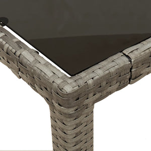 Matgrupp för trädgården med dynor 7 delar grå konstrotting