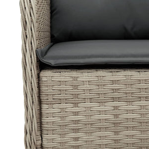 Matgrupp för trädgården med dynor 7 delar ljusgrå konstrotting