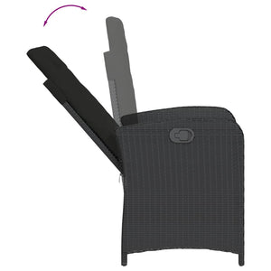 Matgrupp för trädgården med dynor 5 delar svart konstrottning