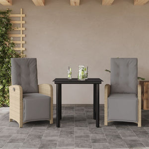 Bistrogrupp med dynor 3 delar beige konstrotting