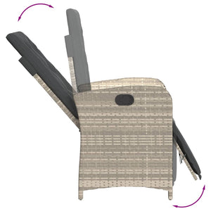 Matgrupp för trädgården med dynor 5 delar ljusgrå konstrottning