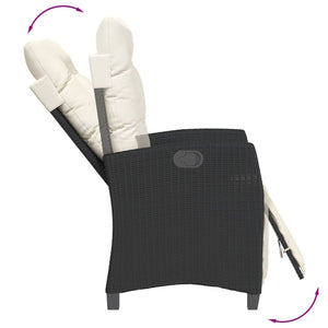 Matgrupp för trädgården med dynor 3 delar svart konstrotting