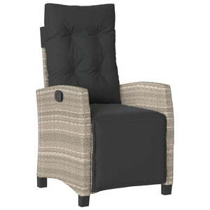 Matgrupp för trädgården med dynor 7 delar ljusgrå konstrotting