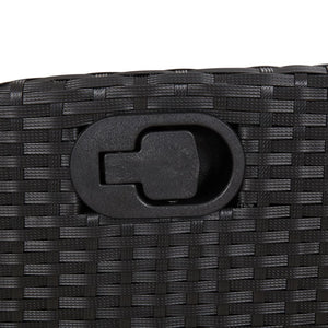 Matgrupp för trädgården med dynor 5 delar svart konstrottning