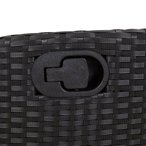 Matgrupp för trädgården med dynor 5 delar svart konstrottning