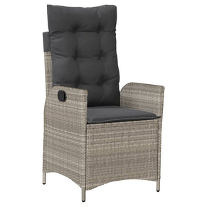 Matgrupp för trädgården med dynor 5 delar ljusgrå konstrottning