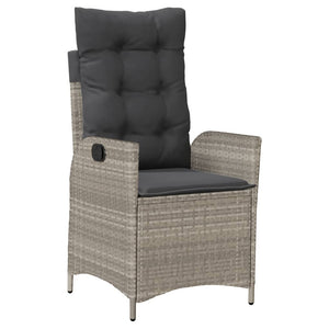 Matgrupp för trädgården med dynor 7 delar ljusgrå konstrotting