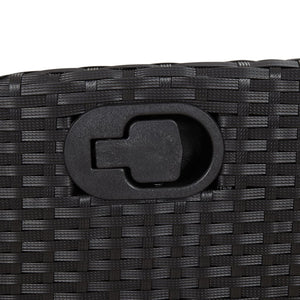 Matgrupp för trädgården med dynor 5 delar svart konstrottning