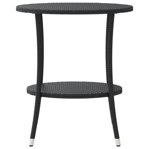 Justerbara trädgårdsstolar 2 st med bord svart konstrotting