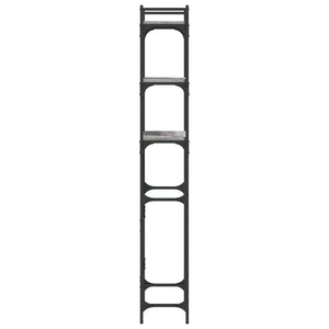 Tvättmaskinhylla grå sonoma-ek 67x25x163 cm konstruerat trä