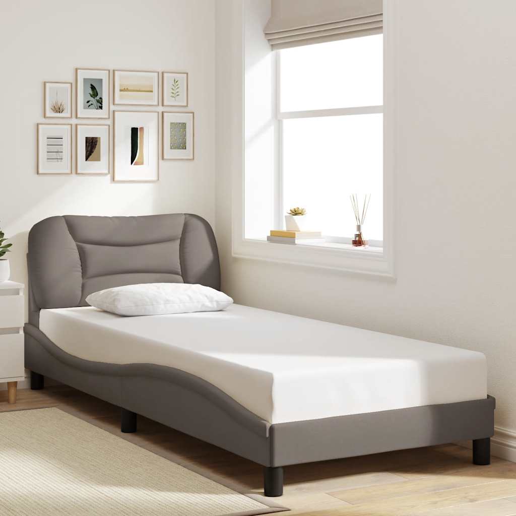 Bed Frame without Mattress "Hvar" Taupe 90x190 cm Fabric