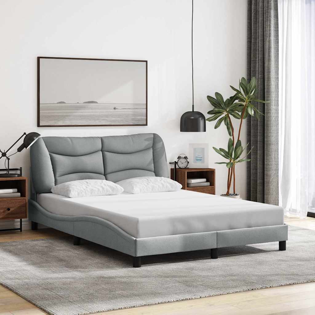 Bed Frame without Mattress "Hvar" Light Grey 120x200 cm Fabric