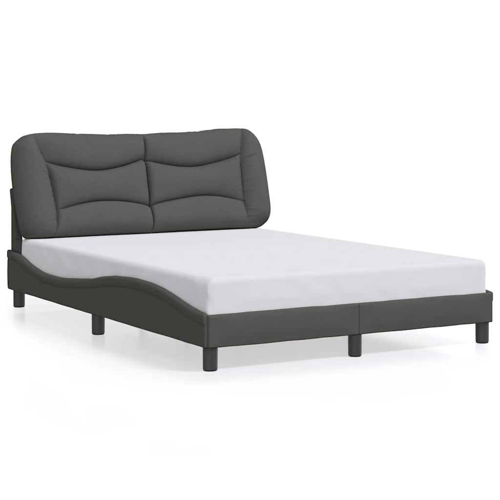 Bed Frame without Mattress "Hvar" Dark Grey 140x200 cm Fabric